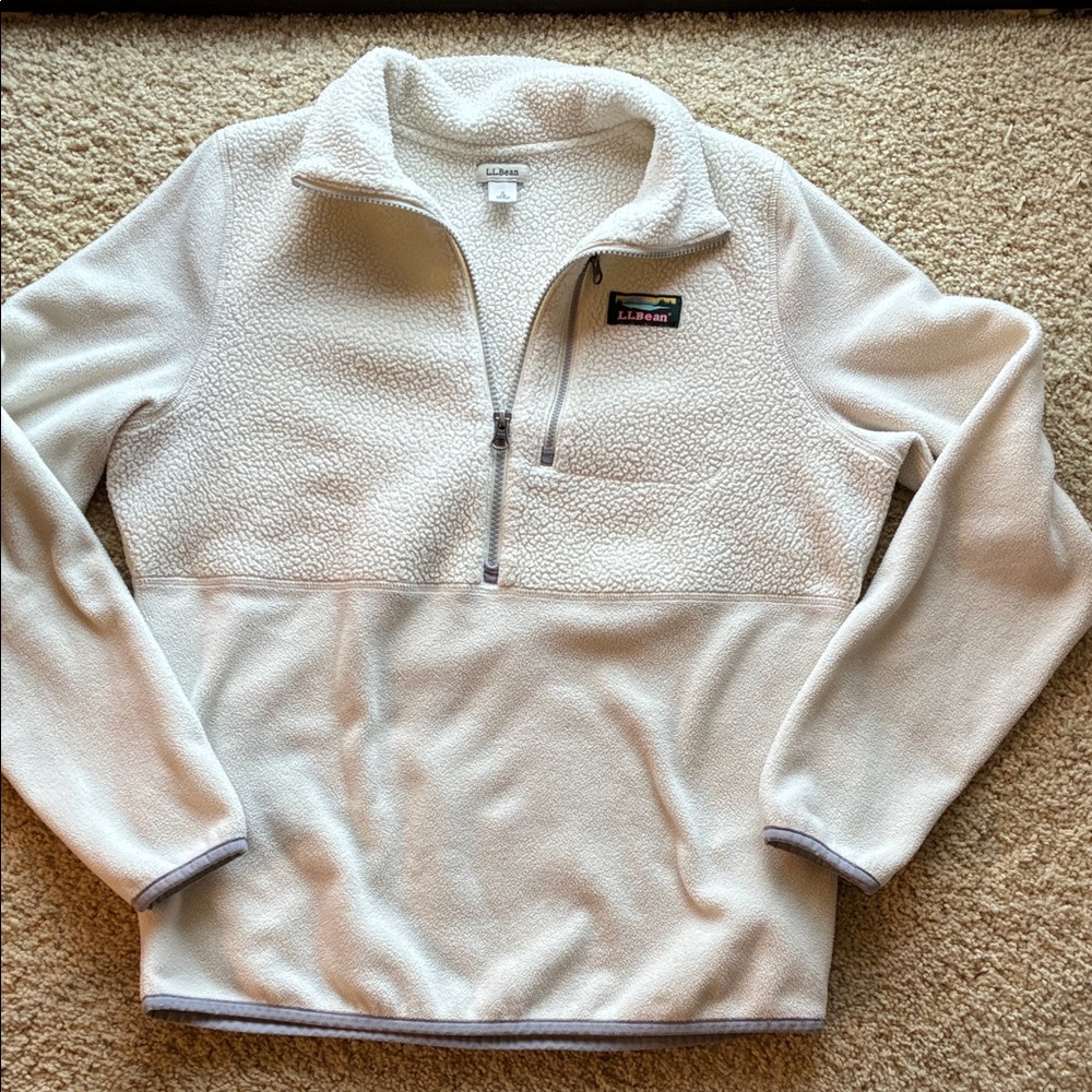 L.L. Bean Women’s Cream Half-Zip Sherpa Pullover
